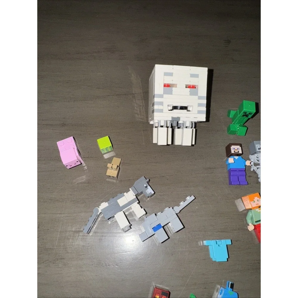 Lego‎ Minifigure Lot Minecraft Ghast 11 Figures And Animals Pig Wolf Horse Bunny